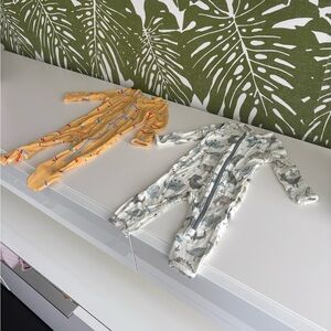 Yellow skateboard and Gray dinosaur One Pieces🛹🦖🦕